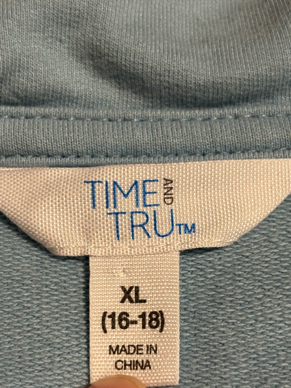 Time and Tru Light Blue Half-Zip Polo Sweatshirt - Picture 4 of 7